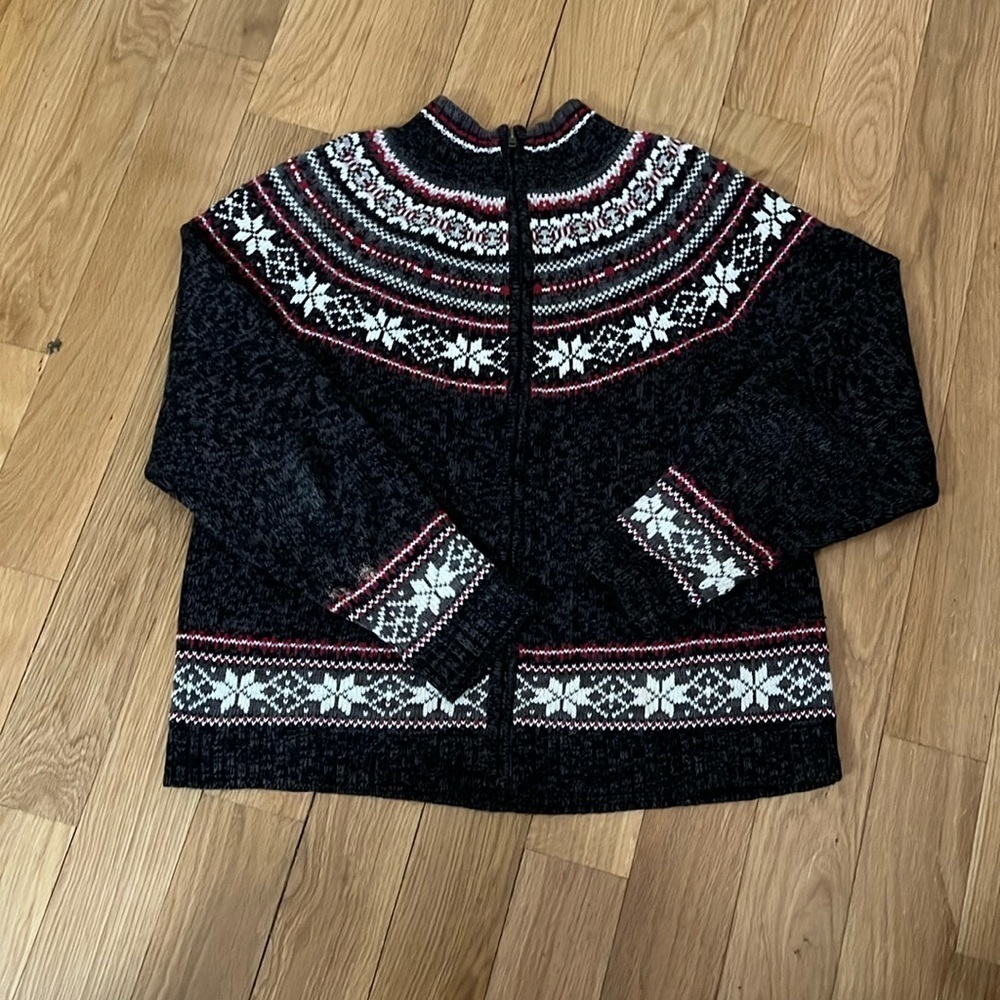 Heirloom Collectibles Vintage Full Zip Ramie Cotton Sweater size L